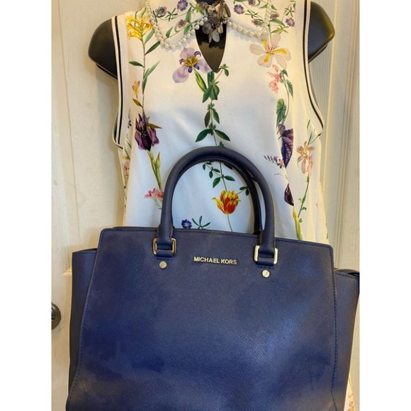 Michael Kors Blue Selma Bag MSRP $390 - Picture 10 of 16